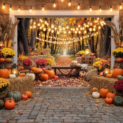 13X6 ft Fall Thanksgiving Garage Door Cover Decorative Autumn Party Banner - Image 5