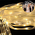 100 Pcs Wedding Wands Ribbon with 3 Colorful Flashing Modes, Light up LED Silk Fairy Wands, Glow Lace Stick with Bells for Wedding Reception, Graduation, New Year, Birthday Party (Warm White) by HUIZONHOME