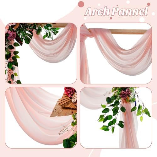 Pack of 1 Wedding Arch Drape Panel Fabric 30" x 40ft - Dusty Rose - Image 5