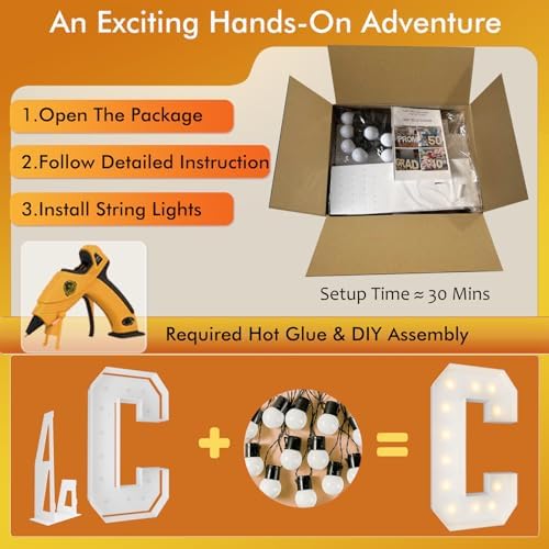 4FT Marquee Letters, Large Light Up Letters C for Hoco Party Decor - Image 2
