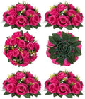 BLOSMON Pink Roses Artificial Flowers: 6 Pcs Fake Flower Balls Table Decor by Blosmon