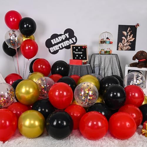 Red Black Gold Balloon 60 Packs 12 Inch Latex Balloons - Image 3