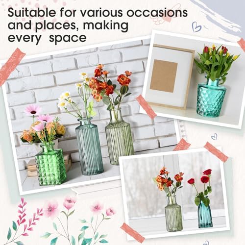 Yaomiao 30 Pcs Glass Bud Vases Centerpieces, Green Series - Image 5