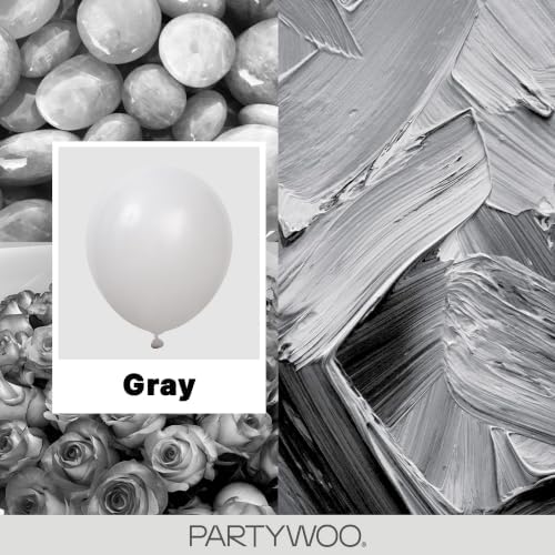 PartyWoo Grey Balloons 50pcs Light Pastel Pale Gray Color 12 Inch - Image 2