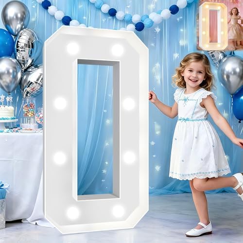 Pooqla 3 FT Marquee Numbers, Light Up Number 0 Birthday Decorations by Pooqla