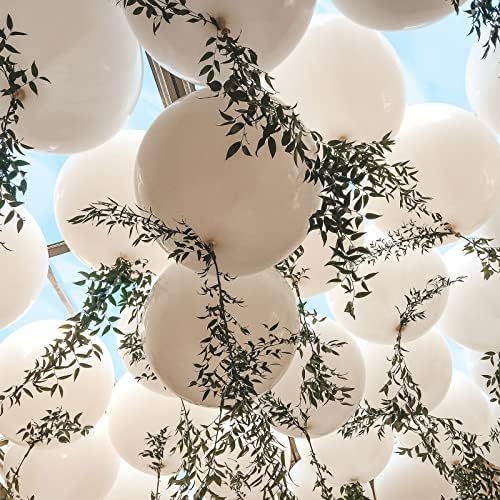 Voircoloria 105pcs White Party Latex Balloons, 12inch - Image 6