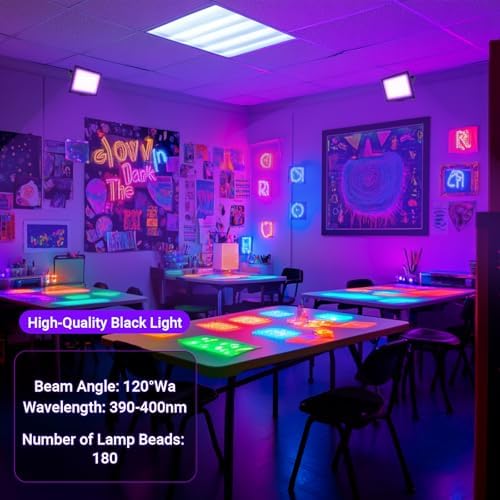 2 Pack 150W LED Black Light, IP66 Waterproof Blacklight Flood Lights - Image 6
