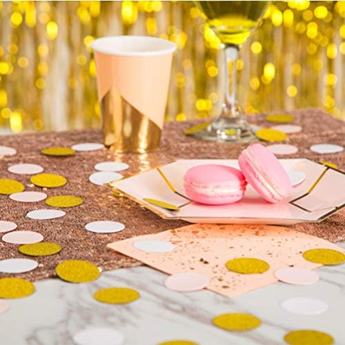 MOWO Confetti Circles, Glitter Gold Pink and White Mix, 1.2", 200pc - Image 5