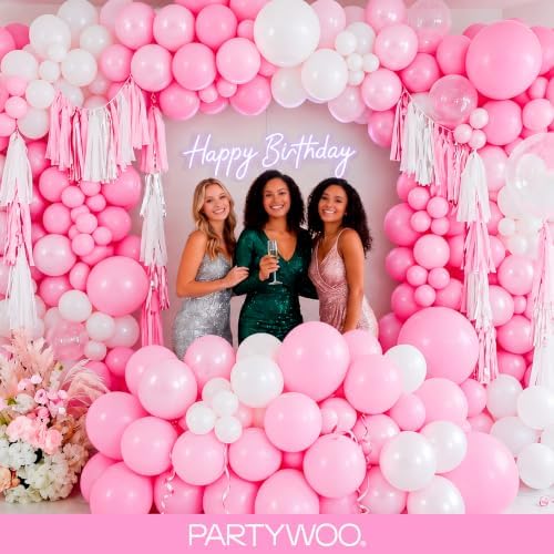 PartyWoo Pearl Pink Balloons 140pcs Light Pastel Baby Pink Different Sizes - Image 5