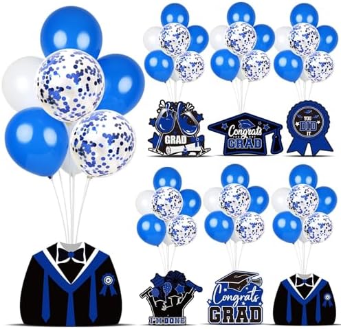 6 Sets 2026 Graduation Balloon Stand Kit for Table Decorations Class of 2026 Congrats Grad Table Centerpiece Grad Prom Themed Decoration for Grad School College Ceremonies Party Supplies by Unknown