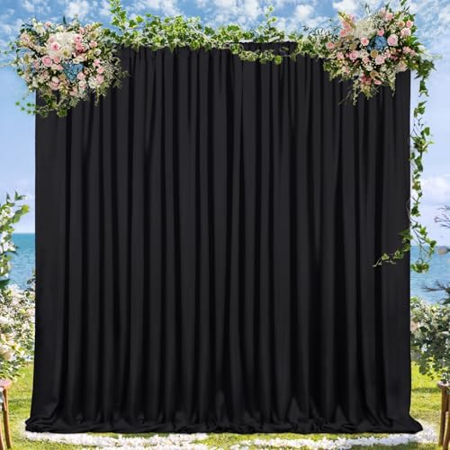 Black Backdrop Curtains 10ftx8ft Halloween Polyester Photo Drapes - Image 4