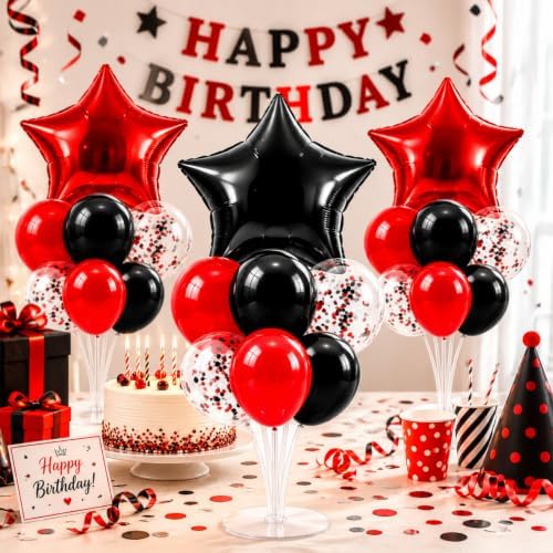 Lunmon 4 Set Red Black Balloon Centerpiece Stand Kit for Table Party - Image 5