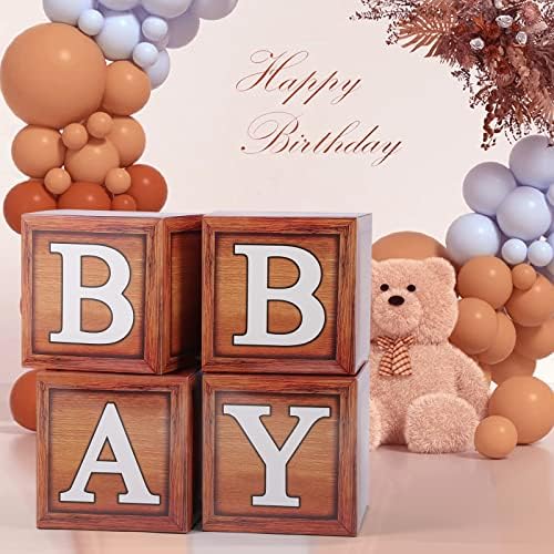 Voircoloria Baby Balloon Boxes with Letters, Wood, 4 Pack - Image 5