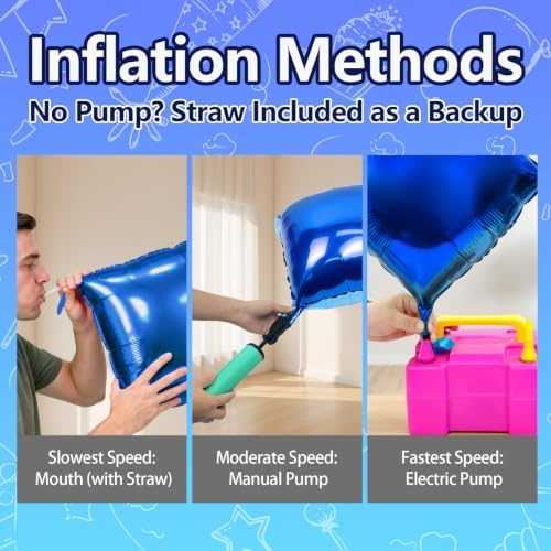 NISOCY 25PCS Blue and Pearl Blue Square Foil Balloons Wall Backdrop - Image 4