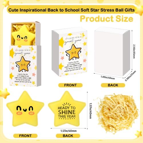 Wettarn 24 Sets Back to School Gift for Students Star Balls - Image 2