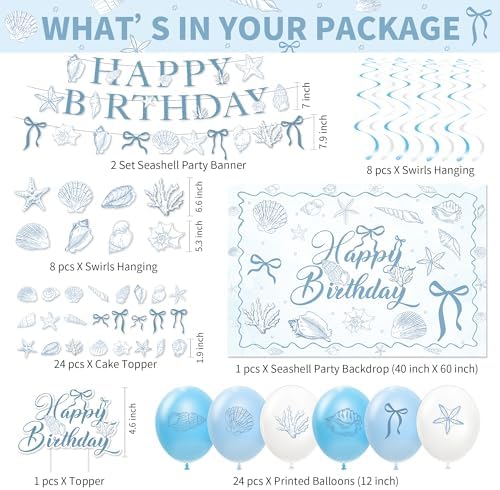 Seashell Party Decorations for Summer Beach Birthday Turned Pretty - Image 3