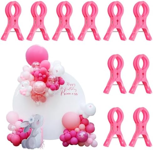 LemonRoad 10 Pack Large Balloon Arch Clips Spring Clamp for Backdrop, Pink by Unknown