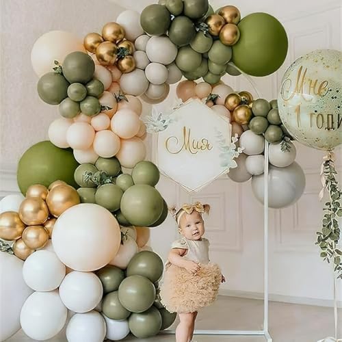 PartyWoo Sage Green Balloons 50pcs Olive Eucalyptus Green Color - Image 6