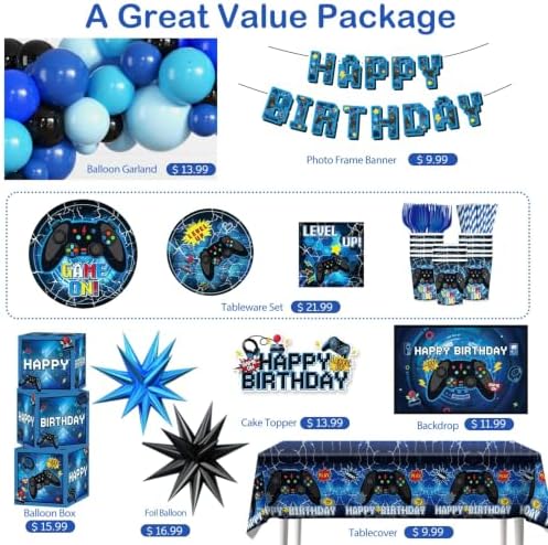 Gamer Birthday Party Decorations, All-in-One Set for 25 Guests - Image 3