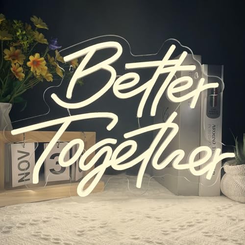 Better Together Neon Sign Warm White Wedding Led Neon Light Signs by Bernicekelly