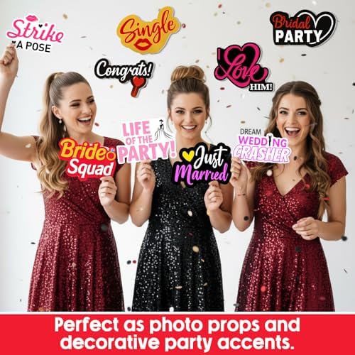 Beeveer 24 Pcs Wedding Photo Booth Props Photobooth Signs - Image 6