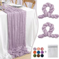 Lilac Cheesecloth Table Runner 2 Pack 35" Boho Gauze 120 inches Long Runner Rustic Sheer Fabric Bulk for Baby Shower Wedding Bridal Birthday Party Picnic Table Decorations by Waligoy