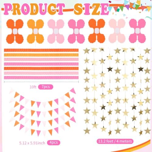Frienda 15 Pcs Groovy Color Chains Strips Set, Sunset Party Decorations - Image 2