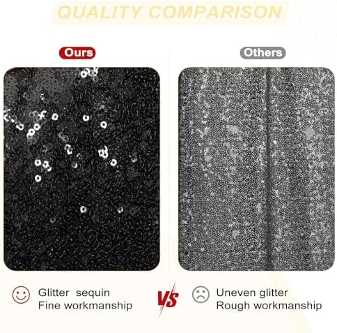 PartyDelight Black Sequin Backdrop 6x7ft Sparkly Photo Curtain - Image 3