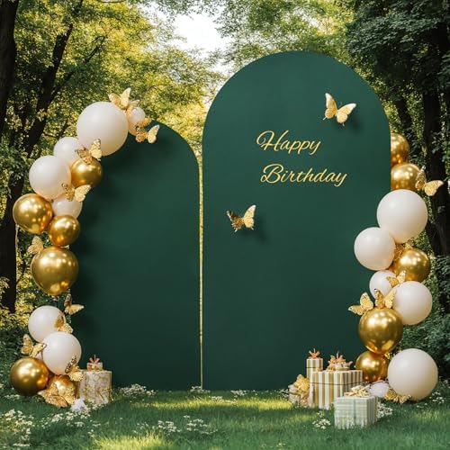 6.6 ft Arch Backdrop Cover Hunter Green - Double-Sided Spandex Arch Covers Stretchy Backdrop for Balloon Arches Birthday Party Baby Shower Banquet Wedding Photo Background - Image 7