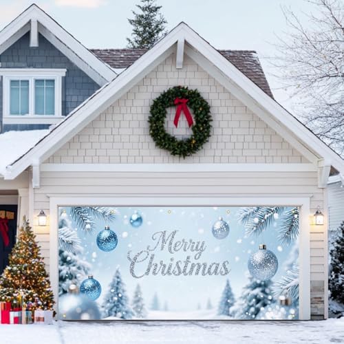 HOMETITUTE Ornaments Snow Trees Christmas Garage Cover 13x6ft by HOMETITUTE