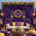 Purple Backdrop Curtain - 20x10FT Backdrop Curtains for Parties Wrinkle-Free Soft Polyester Wedding Decorations Photography Background Stain-Resistant for Halloween, Backdrop Stand, 4 Panels by HAEFOOPartyDecorations