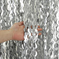 4 Pack Wavy Silver Tinsel Foil Fringe Curtains Streamers Backdrop Matte by KEEUH