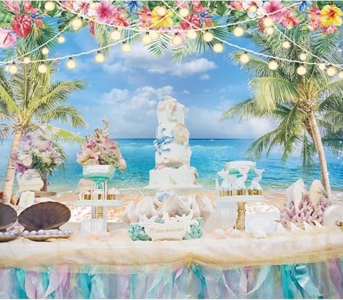 12x8ft Summer Hawaiian Beach Photography Backdrop - Image 3
