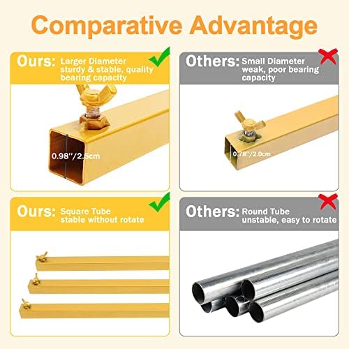 Heavy Duty Backdrop Stand, 8ft x 8ft, Adjustable Pipe and Drape Kit, Gold - Image 3