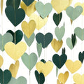 Sage Green and Gold Heart Party Glitter Gold Paper Olive Green Love Heart Hanging Garland Streamer Banner for Woodland Safari Birthday Wedding Anniversary Valentines Day Party Decorations by pinkblume