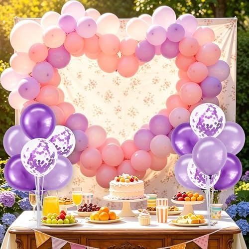 TONIFUL 4 Set Purple Balloon Stand Balloon Centerpiece for Table Decor - Image 4