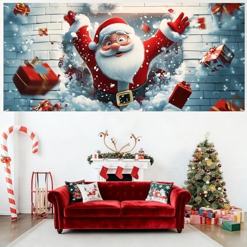 6 x 13 ft Halloween Garage Door Decorations Halloween decorations Witch Door Cover, Hanging Banner, Cauldron Backdrop Mural for Home, Outdoor, Indoor, Spooky Party, Wall, Window (White Wall-2, 6 x 13 ft) - Image 5