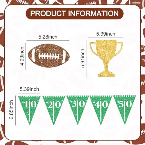 BEISHIDA Football Hanging Swirl Decorations-15Pcs Pre-Strung Football Party Ceiling Hanging Decorations for Game Day Tailgate Party Decorations - Image 2