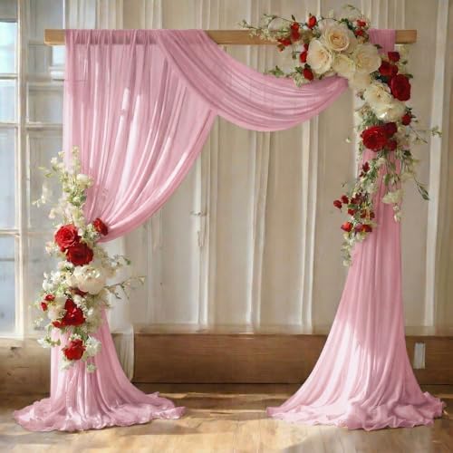 Pack of 2 Wedding Arch Drape Panel Fabric 30" x 50ft - Blush Pink by MDS