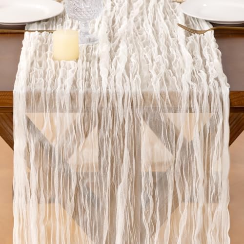 Cheesecloth Table Runner Tulle Fall Boho Wedding Shower Party Home Decor - Image 2