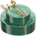 I00000 150 Pcs Clear Green Plastic Plates, Disposable Hammer Party Plates by I00000