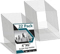 Acrylic Sign Holder 4x6, 22 Pack Clear Plastic Table Paper Display Stand, L-Shape Vertical Menu Holder Stand, Clear Picture Photo Flyer Display Stand for Restaurants, Store Show, Office Deskt by Unknown