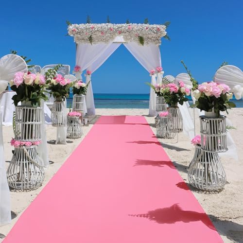 Pink Carpet Runner for Party, Premium 160 GSM Felt Non-Woven Fabric Runway Rug for Party Wedding & Special Events,Rolled Package Without Creases (Pink, 3X15 ft) - Image 2