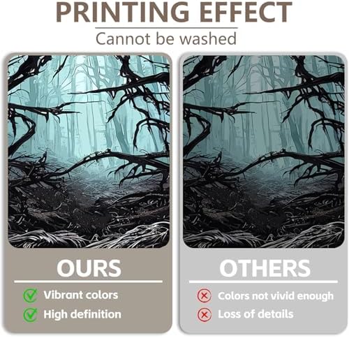 Misty Forest Backdrop for Halloween Party Dark Blue Gothic Movies Theme Spooky Foggy Woods Trees Silhouette Background Photography Studio Photo Booth Props 10x6.5ft - Image 5