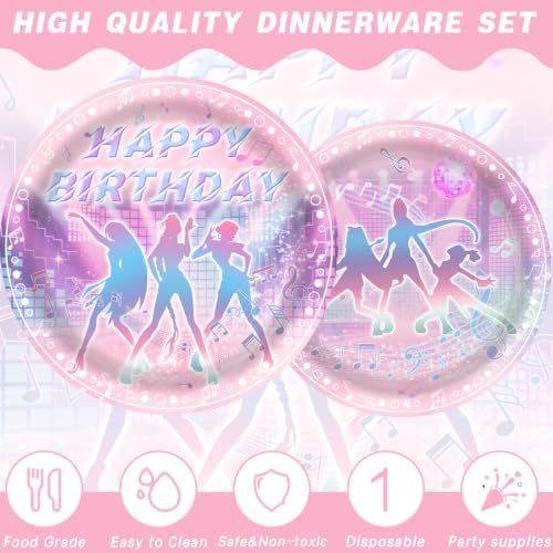 139Pcs Kpop Birthday Decorations K Pop Party Plates Napkins Cups Forks Spoons, Kpop Party Decorations, Serve 20 - Image 3
