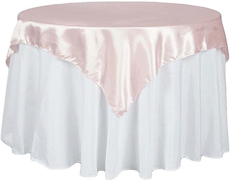 Balsa Circle 10 pcs 72x72 inch Blush Square Tablecloth Satin Fabric Overlays Linens | Table Cloths Cover for Wedding Party Banquet Reception Events Decoration Kitchen Dining Events Kitchen Dining by BalsaCircle