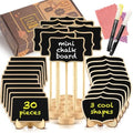 Mini Chalkboard Signs, 30 Pack Framed Small Chalk Board Food Labels with Easel Stand for Party Buffet or Wedding Celebration, Wooden Blackboard as Place Cards for Table Setting or Numbers (30) by OleOletOy