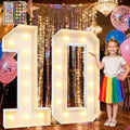 Ledido 4FT Marquee Light Up Numbers 10, 34 Colors Changing Marquee Numbers 4 Feet Tall with Remote, Big 10th Birthday Number, Large Lighted Number for Anniversary Graduation Birthday Party Decoration by Ledido
