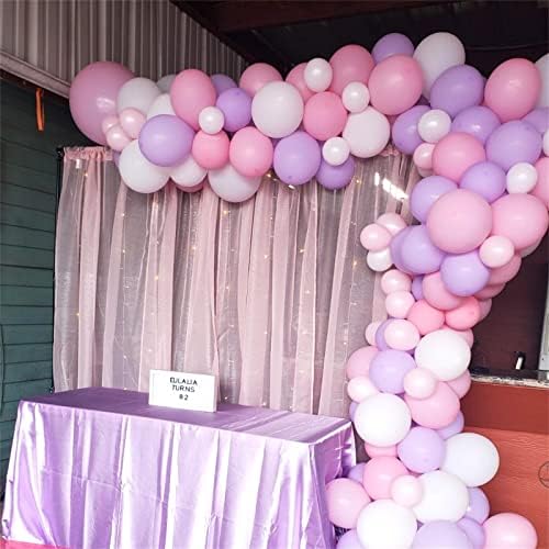 Pink and Purple Balloons, 75 Pack Pastel Purple Pink and Matte White Latex Balloons, Pink Purple Macaron Helium Balloons for Girls Birthday Wedding Baby Shower Christening Engagement Party Decorations - Image 3