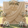 50ft x 12ft Champagne Backdrop Curtains for Parties, Wrinkle Free 10 Panels Photo Backdrop Drapes Back Drop Cloth for Wedding Birthday Photography Background Decor by CO-AVE